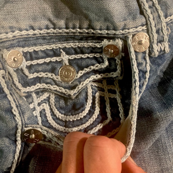 Rare! Ricky Ropestitch True Religion size 34x34 Customized painted back pockets! - Picture 4 of 12